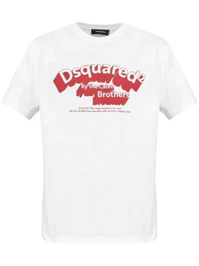 Dsquared2 Regular Fit Logo Cotton T-shirt In White