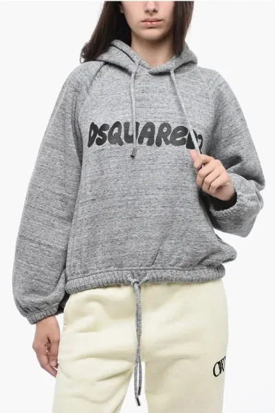 Dsquared2 Onion Fit Hoodie With Drawstrings In Gray