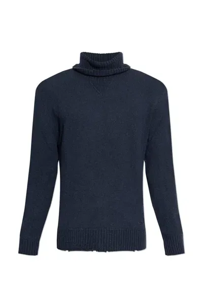 Dsquared2 Wool & Cashmere Turtleneck Sweater In Blue