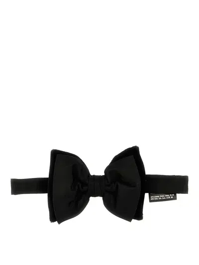 Dsquared2 Satin And Velvet Bow Tie In Black