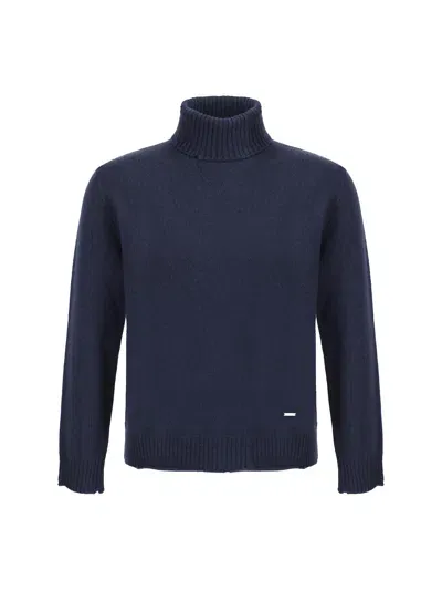 Dsquared2 Turtleneck Sweater In Blue