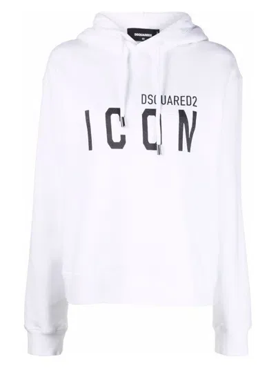 Dsquared2 Icon Cotton Hoodie In White