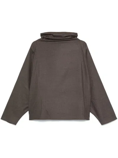 Dušan Cowl-neck Blouse In Brown