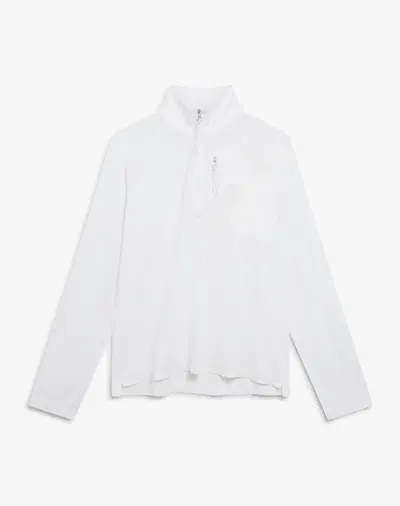 Dunhill Athluxury Wool 1/4 Zip Long Sleeve T-shirt In White