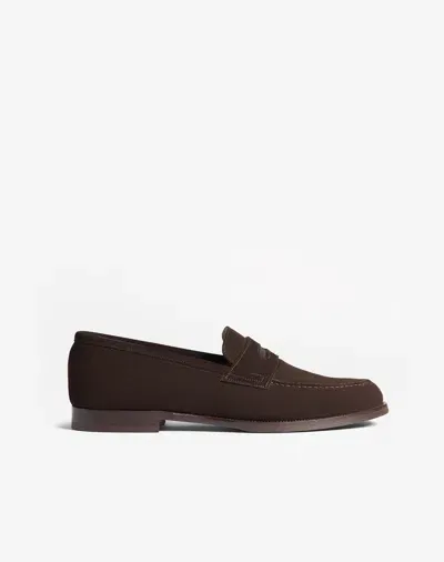 Dunhill Audley Suede Penny Loafers In Brown