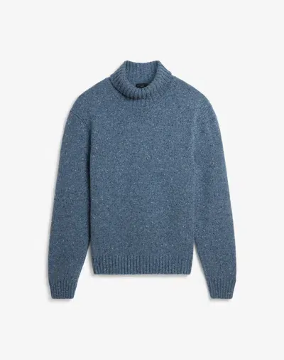 Dunhill Cashmere Blend Donegal Roll Neck Jumper In Blue