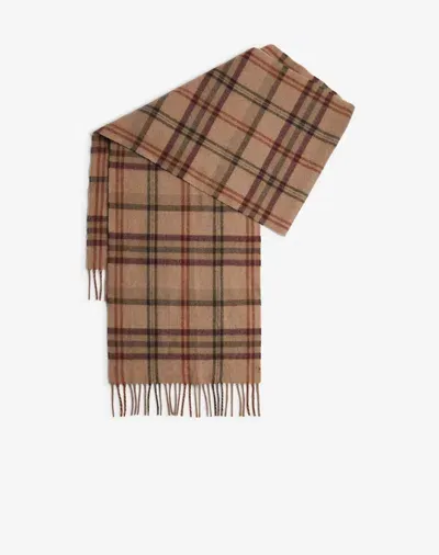 Dunhill Cashmere Check Scarf In Beige