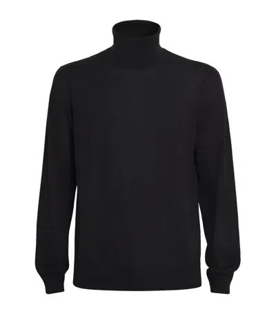 Dunhill Cashmere Rollneck Sweater In Navy