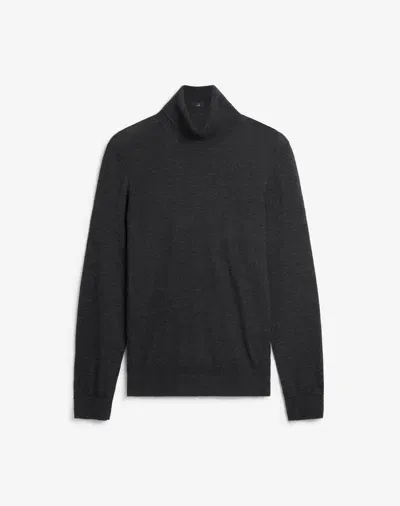 Dunhill Charcoal Superfine Cashmere Roll Neck Jumper In Grey