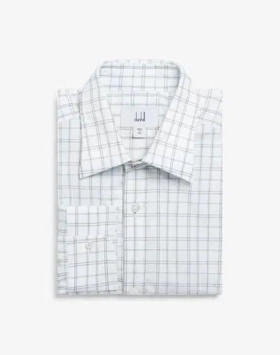 Dunhill Cotton Check Point Collar Formal Shirt In Black