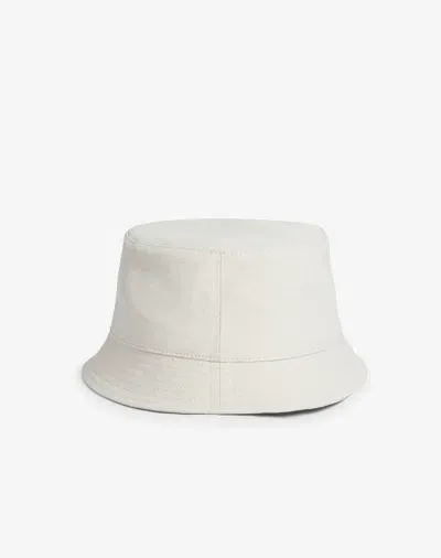 Dunhill Cotton Linen Canvas Bucket Hat In Beige