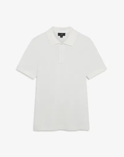 Dunhill Cotton Silk Pique Short Sleeve Polo In White