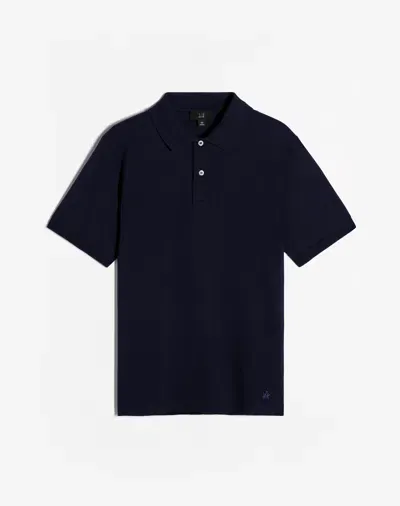 Dunhill Insignia Cotton Short Sleeve Polo In Black