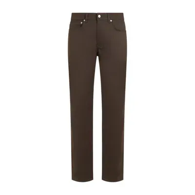 Dunhill Slim-leg Cotton Trousers In Braun