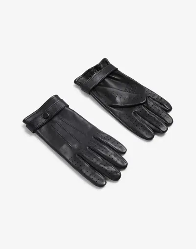 Dunhill Leather Wrap Driving Gloves In Black