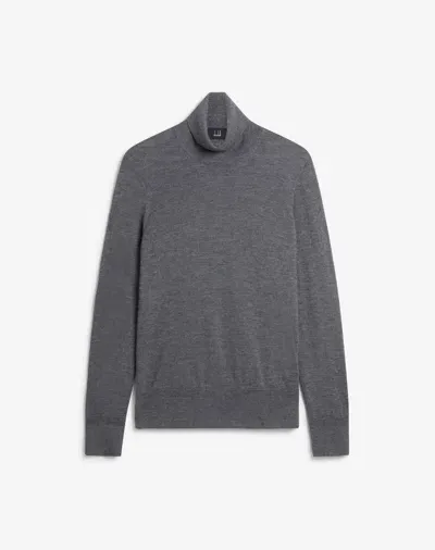 Dunhill Melange Superfine Cashmere Roll Neck Jumper In Grey