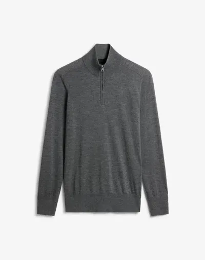 Dunhill Superfine Cashmere 1/4 Zip Jumper In Grey