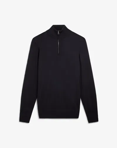 Dunhill Superfine Cashmere 1/4 Zip Jumper In Blue