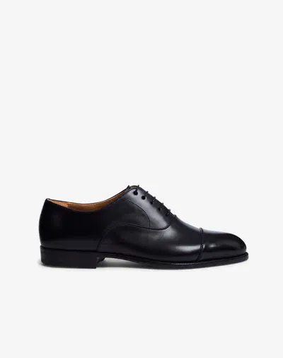 Dunhill Mount Leather Cap Toe Oxford Shoes In Black