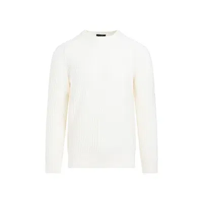 Dunhill Open Knit Cotton Jumper In White