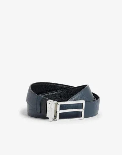 Dunhill Reversible 30mm Rounded Roller Buckle Grain Leather Belt In Black