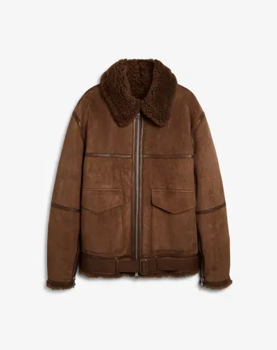 Dunhill Shearling Aviator In Brown