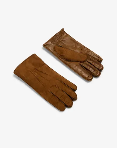 Dunhill Sheepskin Gloves In Brown