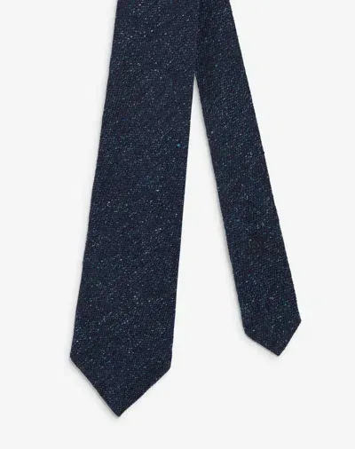 Dunhill Silk Donegal Woven Tie In Blue