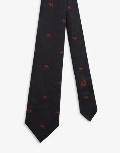 Dunhill Midnight Tweenie Devil Silk Woven Tie In Black