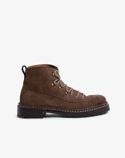 Dunhill Suede Hiking Boots In Brown