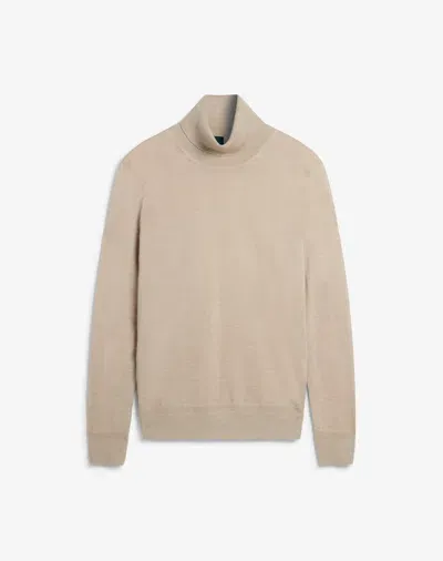 Dunhill Superfine Camel Roll Neck Jumper In Neutral