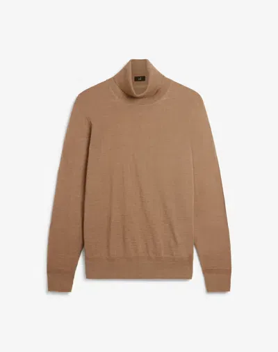 Dunhill Superfine Camel Roll Neck Jumper In Brown