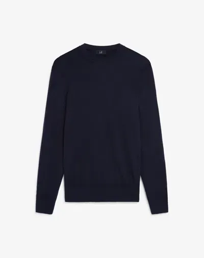 Dunhill Superfine Cashmere Crew Neck Jumper In Blue