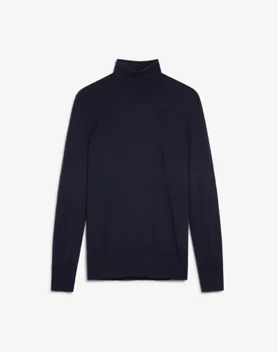 Dunhill Superfine Cashmere Roll Neck Jumper In Blue