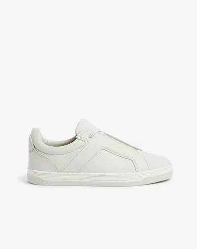 Dunhill Tailored Leather Sneakers In White