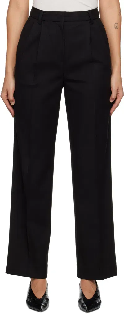 Dunst Black Double Pleated Trousers