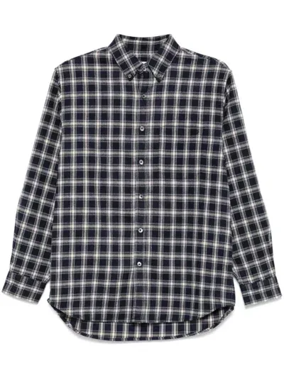 Dunst Checked Flannel Shirt In Blue