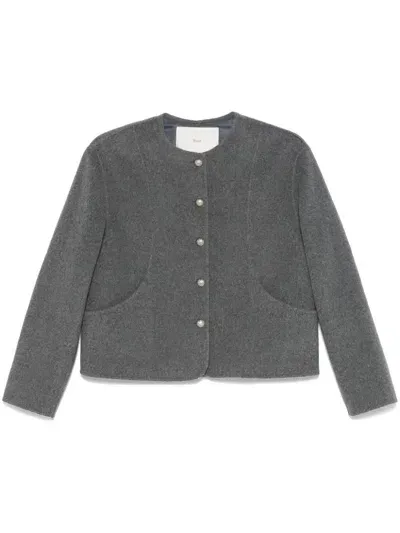 Dunst Collarless Jacket In Grey