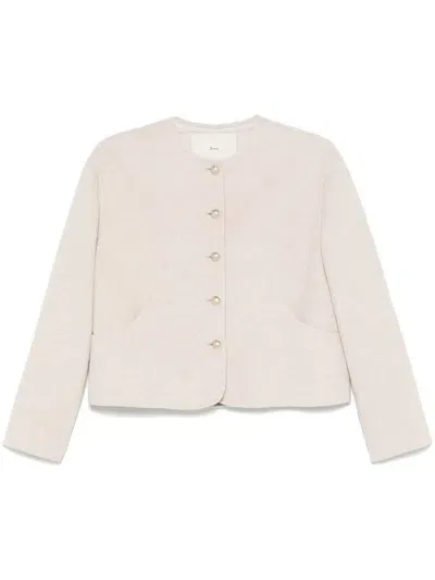 Dunst Collarless Jacket In Neutrals