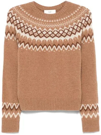 Dunst Fair-isle-intarsia Sweater In Brown