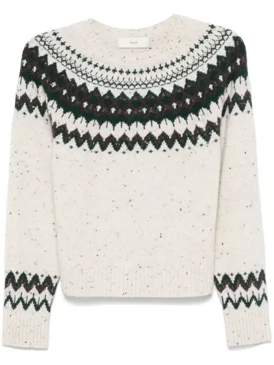 Dunst Pullover Mit Fair-isle-intarsie In Weiss