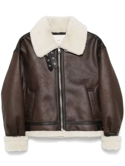 Dunst Faux-leather Jacket In Brown