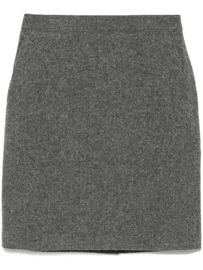 Dunst Felted-finish Midi Skirt In Grey