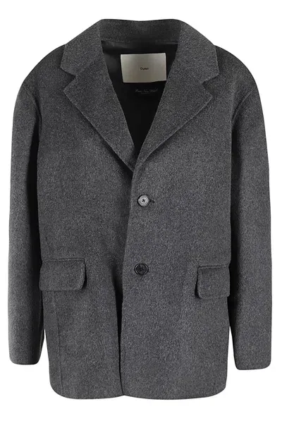 Dunst Handmade Cashmere Jacket In Melange Grey