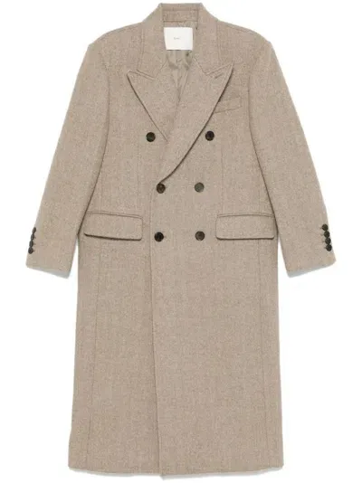 Dunst Wool Double-breasted Coat In Beige