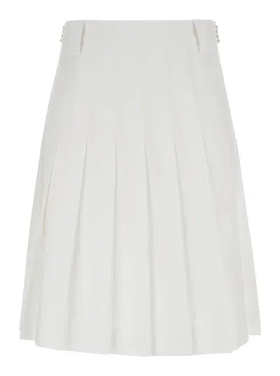 Dunst Midi Pleats Skirt In White