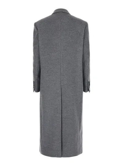 Dunst Unisex 2-way 3 Button Merino Wool Coat In Grey