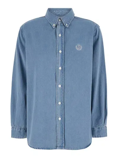 Dunst Unisex Classic Boyfriend Denim Shirt In Blue