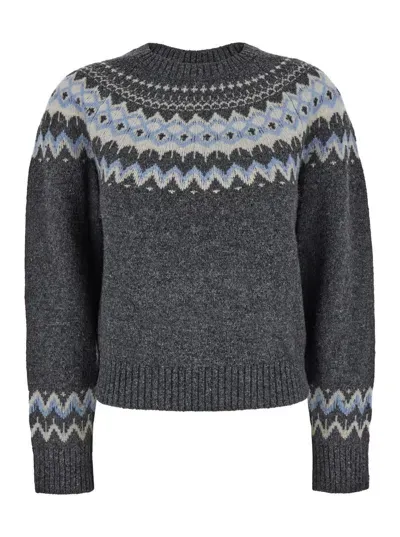 Dunst Unisex Fairisle Sweater In Grey