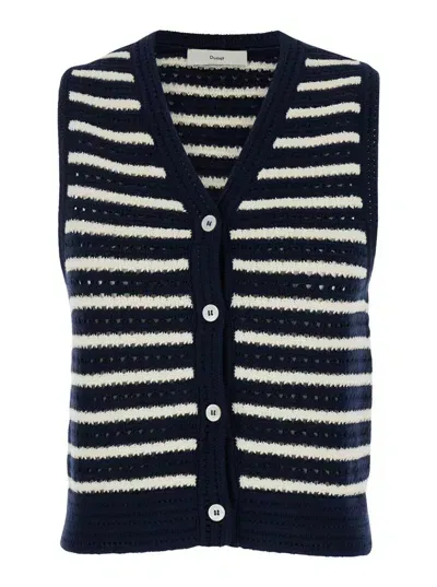 Dunst Unisex Open Crochet Knit Vest In Black